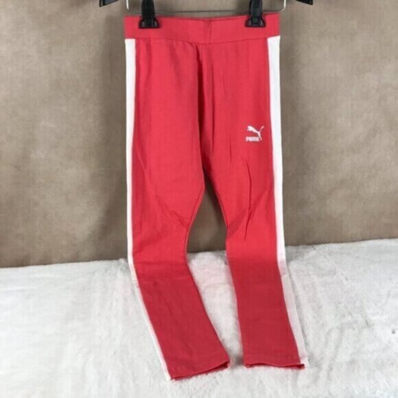 PUMA Cotton Leggings Coral/White NWT Size Small - Picture 2 of 10
